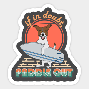 Surfing Russell Terrier Sticker